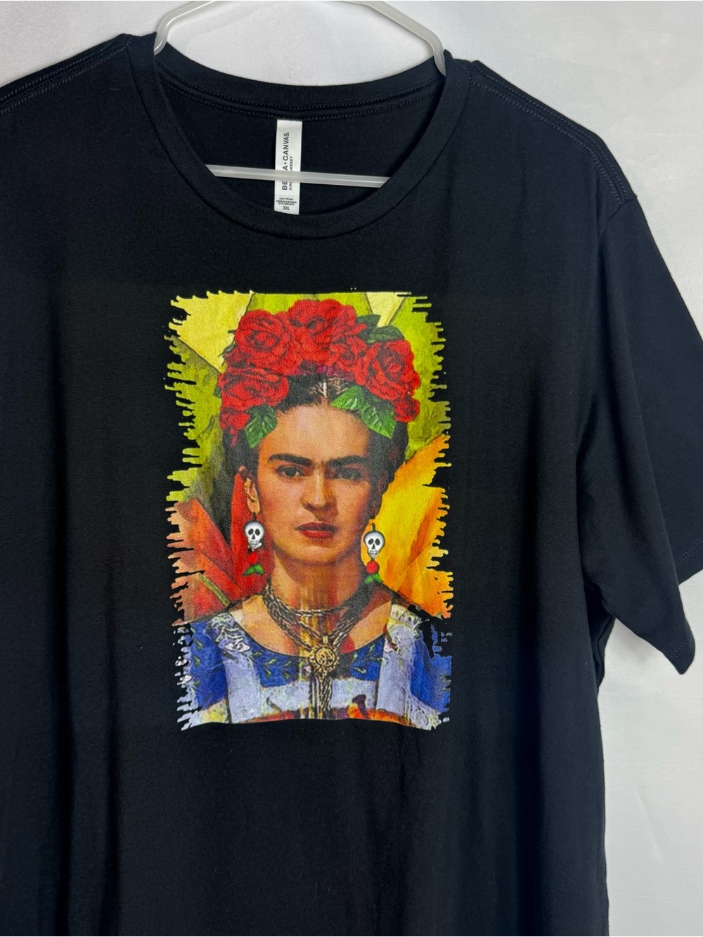 Frida Kahlo Portrait Women’s Black T-shirt Sz 3XL Short Sleeve NWOT